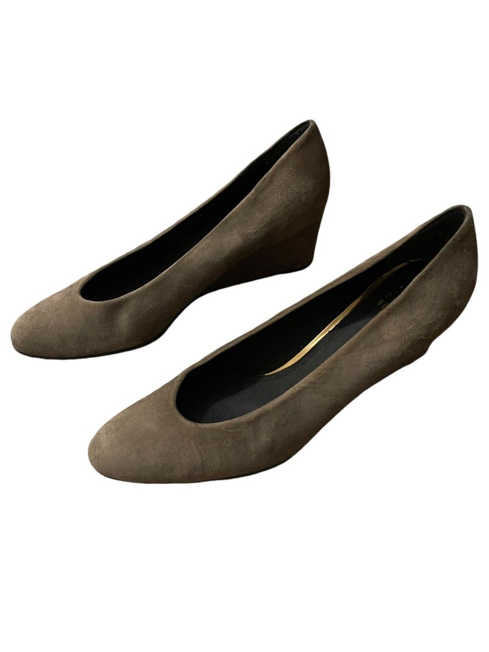 Stewart Weitzman Wedge Pump Brown Suede Shoes Womens Size 7.5